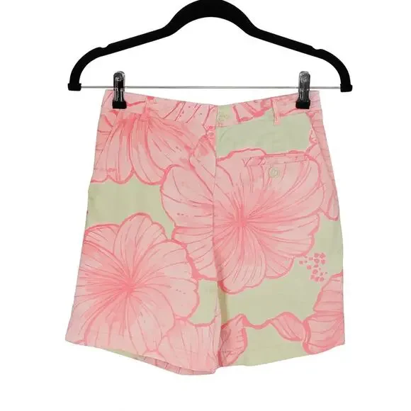 Vintage Lilly Pulitzer Floral Shorts – Size 2 – Pink & Green Resort Print - Picture 4 of 4